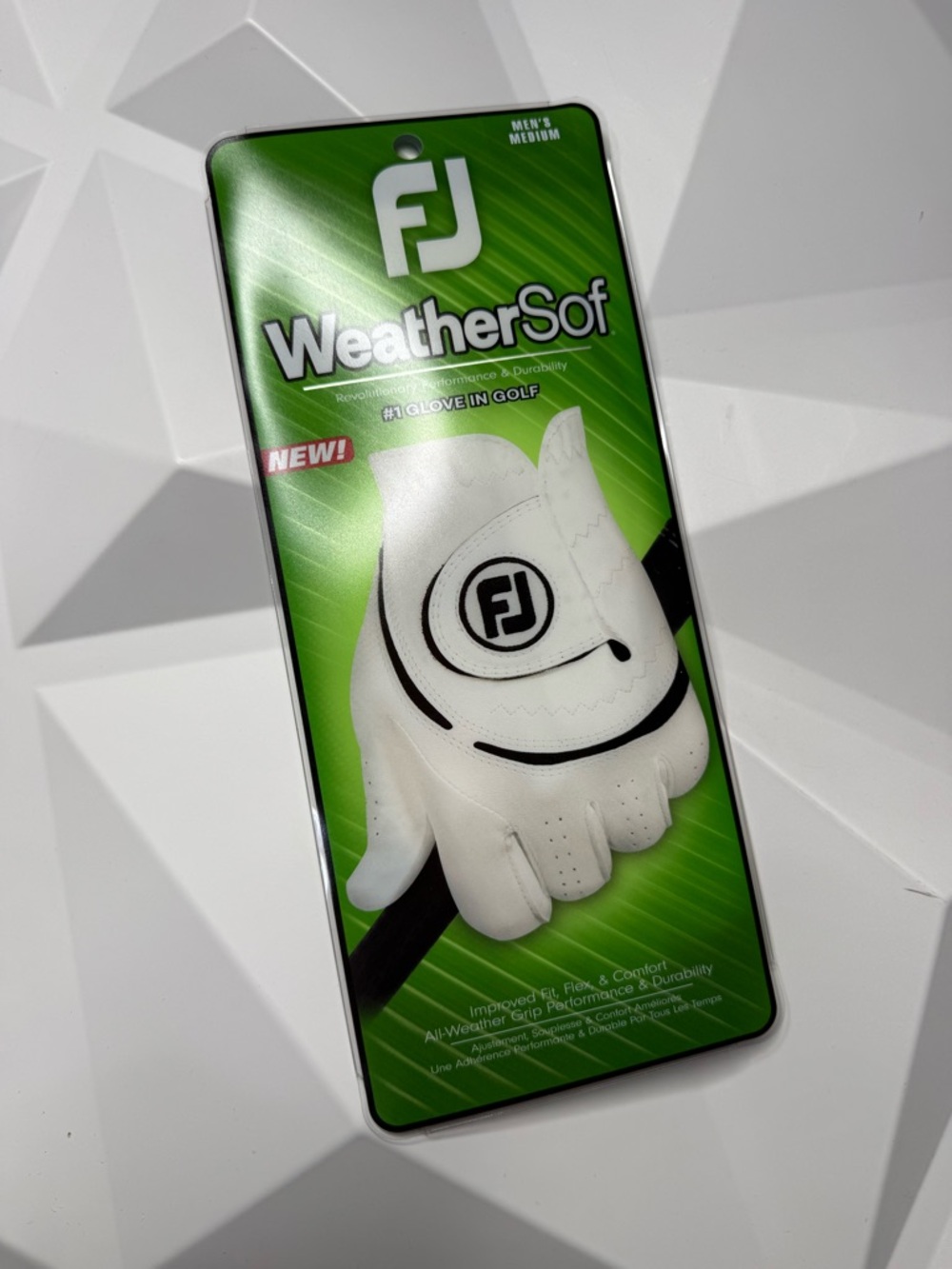 NWT FootJoy WeatherSof Golf Glove Men’s Left Hand Medium White Black Golf